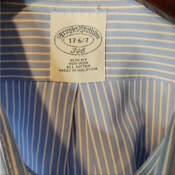 Brooks Brothers button down dress shirt, size 17-6/7 Slim Fit - Picture 2 of 3